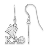 Sterling Silver Rhodium-plated LogoArt Kappa Alpha Theta Sorority Symbol Small Dangle Wire Earrings view 1
