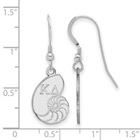 Sterling Silver Rhodium-plated LogoArt Kappa Delta Sorority Symbol Small Dangle Wire Earrings view 2