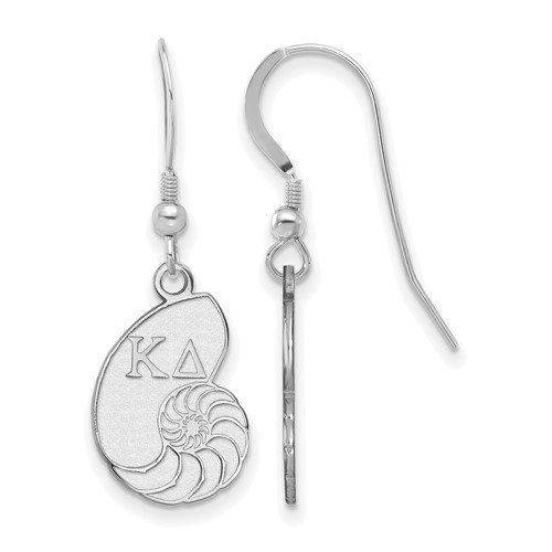 Sterling Silver Rhodium-plated LogoArt Kappa Delta Sorority Symbol Small Dangle Wire Earrings