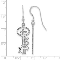 Sterling Silver Rhodium-plated LogoArt Kappa Kappa Gamma Sorority Symbol Small Dangle Wire Earrings view 2
