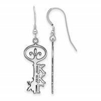 Sterling Silver Rhodium-plated LogoArt Kappa Kappa Gamma Sorority Symbol Small Dangle Wire Earrings view 1