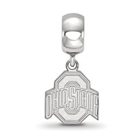 Sterling Silver Rhodium-plated LogoArt the Ohio State University Small Dangle Bead Charm view 2