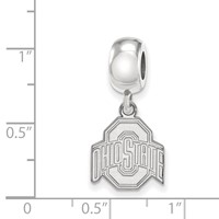 Sterling Silver Rhodium-plated LogoArt the Ohio State University Small Dangle Bead Charm view 3