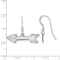 Sterling Silver Rhodium-plated LogoArt Pi Beta Phi Sorority Symbol Small Dangle Wire Earrings view 2