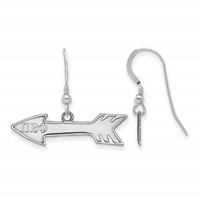 Sterling Silver Rhodium-plated LogoArt Pi Beta Phi Sorority Symbol Small Dangle Wire Earrings view 1