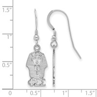 Sterling Silver Rhodium-plated LogoArt Phi Sigma Sigma Sorority Symbol Small Dangle Wire Earrings view 2