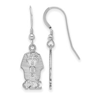 Sterling Silver Rhodium-plated LogoArt Phi Sigma Sigma Sorority Symbol Small Dangle Wire Earrings view 1