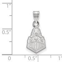 Sterling Silver Rhodium-plated LogoArt Purdue University Boilermakers Train Logo Small Pendant view 2