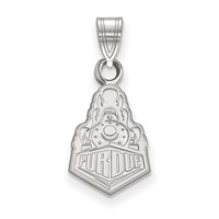 Sterling Silver Rhodium-plated LogoArt Purdue University Boilermakers Train Logo Small Pendant view 1