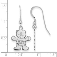 Sterling Silver Rhodium-plated LogoArt Sigma Delta Tau Sorority Symbol Small Dangle Wire Earrings view 2
