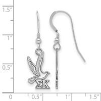 Sterling Silver Rhodium-plated LogoArt Sigma Kappa Sorority Symbol Small Dangle Wire Earrings view 2