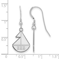 Sterling Silver Rhodium-plated LogoArt Sigma Sigma Sigma Sorority Symbol Small Dangle Wire Earrings view 2