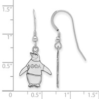 Sterling Silver Rhodium-plated LogoArt Theta Phi Alpha Sorority Symbol Small Dangle Wire Earrings view 2