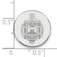 Sterling Silver Rhodium-plated LogoArt US Naval Academy Crest Lapel Pin view 3
