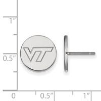 Sterling Silver Rhodium-plated LogoArt Virginia Tech V-t Small Disc Earrings view 2