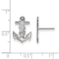 Sterling Silver Rhodium-plated LogoArt Alpha Sigma Tau Sorority Symbol Extra Small Post Earrings view 2