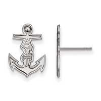 Sterling Silver Rhodium-plated LogoArt Alpha Sigma Tau Sorority Symbol Extra Small Post Earrings view 1