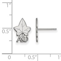 Sterling Silver Rhodium-plated LogoArt Alpha Phi Sorority Symbol Extra Small Post Earrings view 2