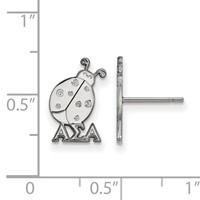 Sterling Silver Rhodium-plated LogoArt Alpha Sigma Alpha Sorority Symbol Extra Small Post Earrings view 2