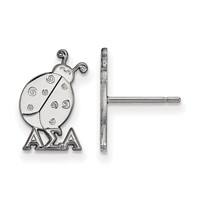 Sterling Silver Rhodium-plated LogoArt Alpha Sigma Alpha Sorority Symbol Extra Small Post Earrings view 1