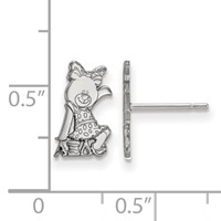 Sterling Silver Rhodium-plated LogoArt Alpha Xi Delta Sorority Symbol Extra Small Post Earrings view 2