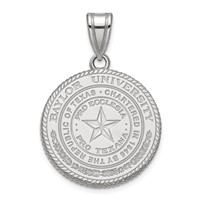Sterling Silver Rhodium-plated LogoArt Baylor University Large Crest Pendant view 1