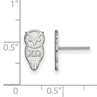 Sterling Silver Rhodium-plated LogoArt Chi Omega Sorority Symbol Extra Small Post Earrings view 2