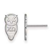 Sterling Silver Rhodium-plated LogoArt Chi Omega Sorority Symbol Extra Small Post Earrings view 1