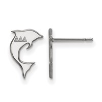 Sterling Silver Rhodium-plated LogoArt Delta Delta Delta Sorority Symbol Extra Small Post Earrings view 1