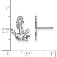 Sterling Silver Rhodium-plated LogoArt Delta Gamma Sorority Symbol Extra Small Post Earrings view 2