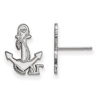Sterling Silver Rhodium-plated LogoArt Delta Gamma Sorority Symbol Extra Small Post Earrings view 1