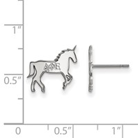 Sterling Silver Rhodium-plated LogoArt Delta Phi Epsilon Sorority Symbol Extra Small Post Earrings view 2