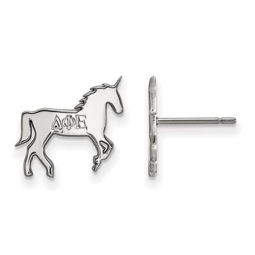 Sterling Silver Rhodium-plated LogoArt Delta Phi Epsilon Sorority Symbol Extra Small Post Earrings