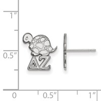 Sterling Silver Rhodium-plated LogoArt Delta Zeta Sorority Symbol Extra Small Post Earrings view 2