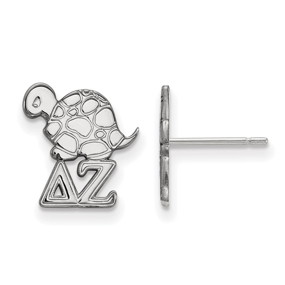 Sterling Silver Rhodium-plated LogoArt Delta Zeta Sorority Symbol Extra Small Post Earrings