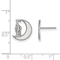 Sterling Silver Rhodium-plated LogoArt Gamma Phi Beta Sorority Symbol Extra Small Post Earrings view 2