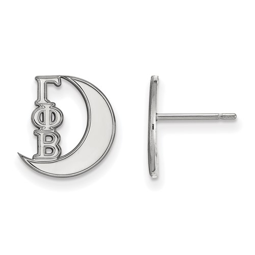 Sterling Silver Rhodium-plated LogoArt Gamma Phi Beta Sorority Symbol Extra Small Post Earrings