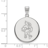 Sterling Silver Rhodium-plated LogoArt Iowa State University Cardinal Large Disc Pendant view 2