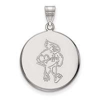 Sterling Silver Rhodium-plated LogoArt Iowa State University Cardinal Large Disc Pendant view 1