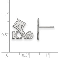 Sterling Silver Rhodium-plated LogoArt Kappa Alpha Theta Sorority Symbol Extra Small Post Earrings view 2