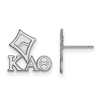 Sterling Silver Rhodium-plated LogoArt Kappa Alpha Theta Sorority Symbol Extra Small Post Earrings view 1
