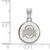Sterling Silver Rhodium-plated LogoArt the Ohio State University Small Disc Pendant view 2