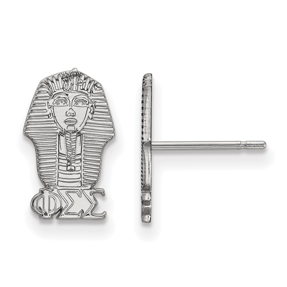 Sterling Silver Rhodium-plated LogoArt Phi Sigma Sigma Sorority Symbol Extra Small Post Earrings