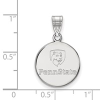 Sterling Silver Rhodium-plated LogoArt Penn State University Medium Disc Pendant view 2