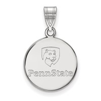 Sterling Silver Rhodium-plated LogoArt Penn State University Medium Disc Pendant view 1