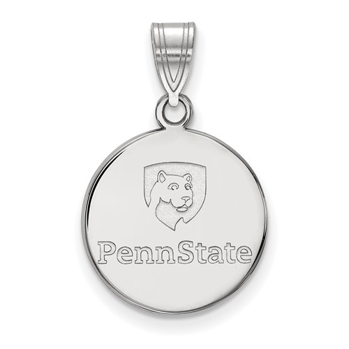 Sterling Silver Rhodium-plated LogoArt Penn State University Medium Disc Pendant