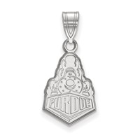 Sterling Silver Rhodium-plated LogoArt Purdue University Boilermakers Train Logo Medium Pendant view 1