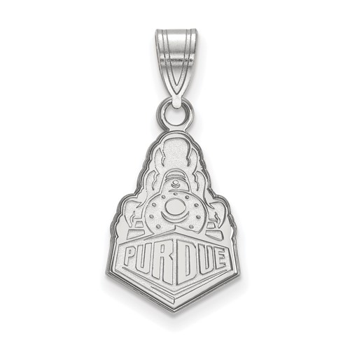 Sterling Silver Rhodium-plated LogoArt Purdue University Boilermakers Train Logo Medium Pendant