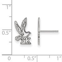 Sterling Silver Rhodium-plated LogoArt Sigma Kappa Sorority Symbol Extra Small Post Earrings view 2