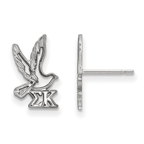 Sterling Silver Rhodium-plated LogoArt Sigma Kappa Sorority Symbol Extra Small Post Earrings